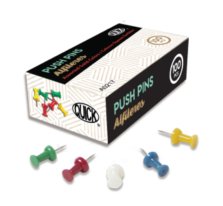 PUSHPIN 100PC ASSORTED COLOR QUICK A0217